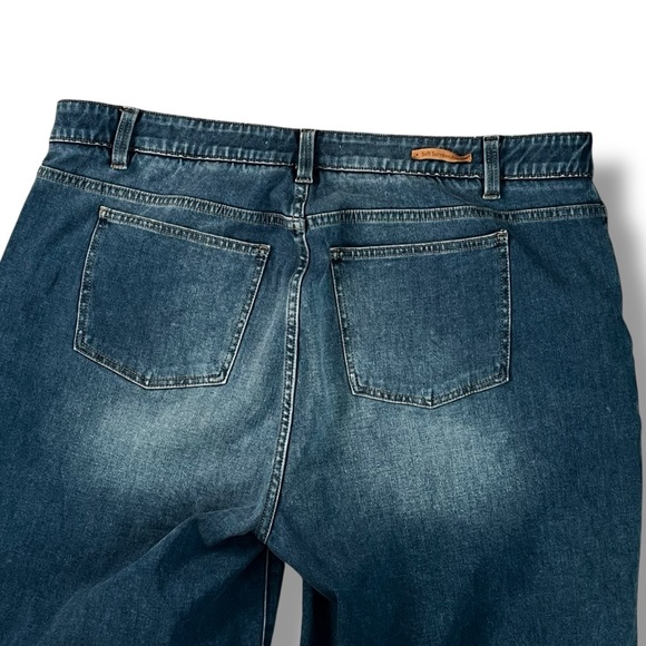 Soft Surroundings Pull On Jean Shorts 10” Stretch Denim Pockets Summer Size 1X - Picture 6 of 8